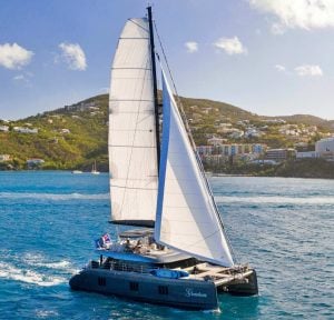 The sailing Catamaran Gracious is available to charter Christmas week.