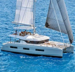 The catamaran known as Gullwing, available for charter New Year Week.