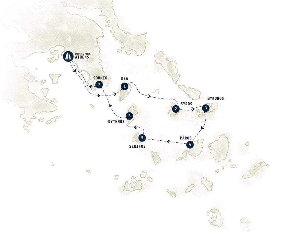 Cyclades Greece Sailing Itinerary