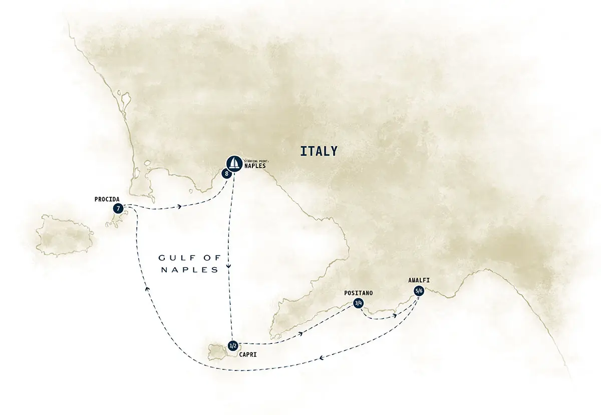 Amalfi Coast Sailing Itinerary