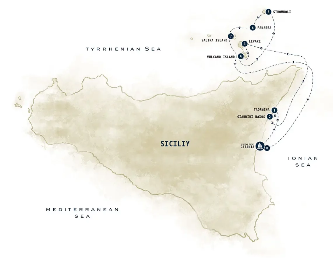 Sicily Yacht Charter Sailing Itinerary