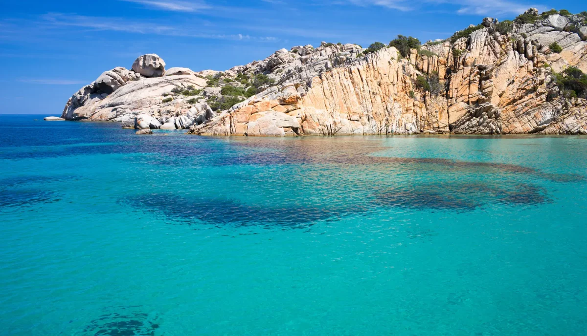La Maddalena archipelago granite rock formations crystal clear turquoise waters Sardinia