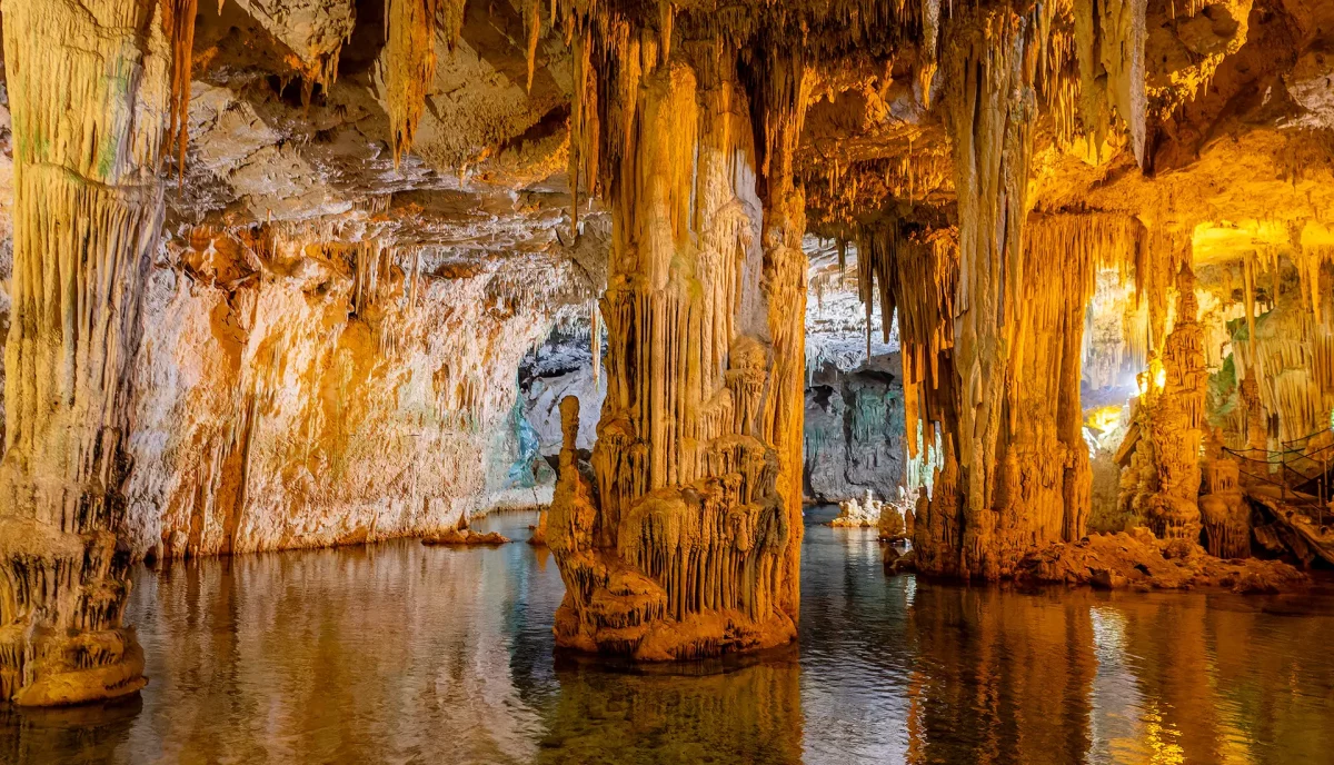 Neptune's Grotto sea cave stalactites Alghero Sardinia boat access