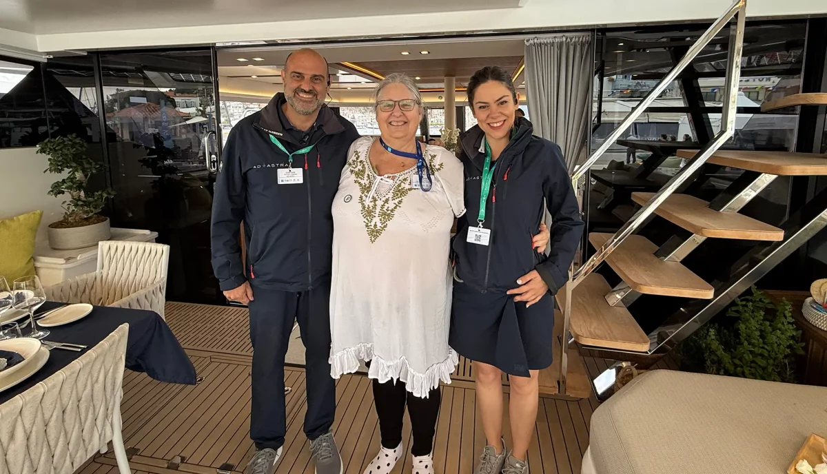 Kerry from Epic Yacht Charters meeting with professional charter yacht crew