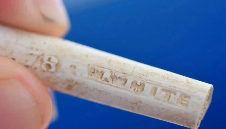 A historic clay pipe stem found on Hassel Island in the US Virgin Islands
