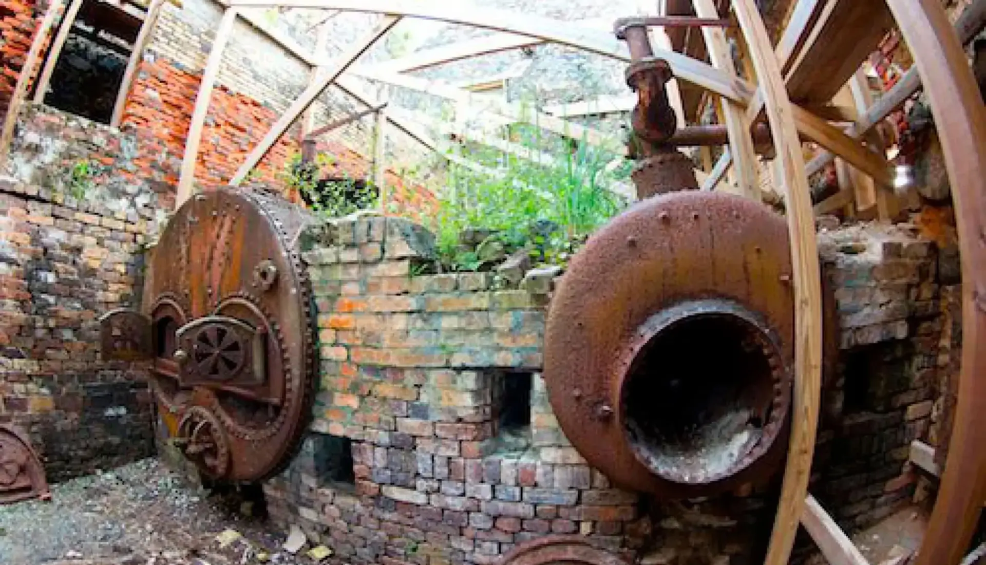 Machinery from the historic Creque Marine Railway on Hassel Island in the US Virgin Islands