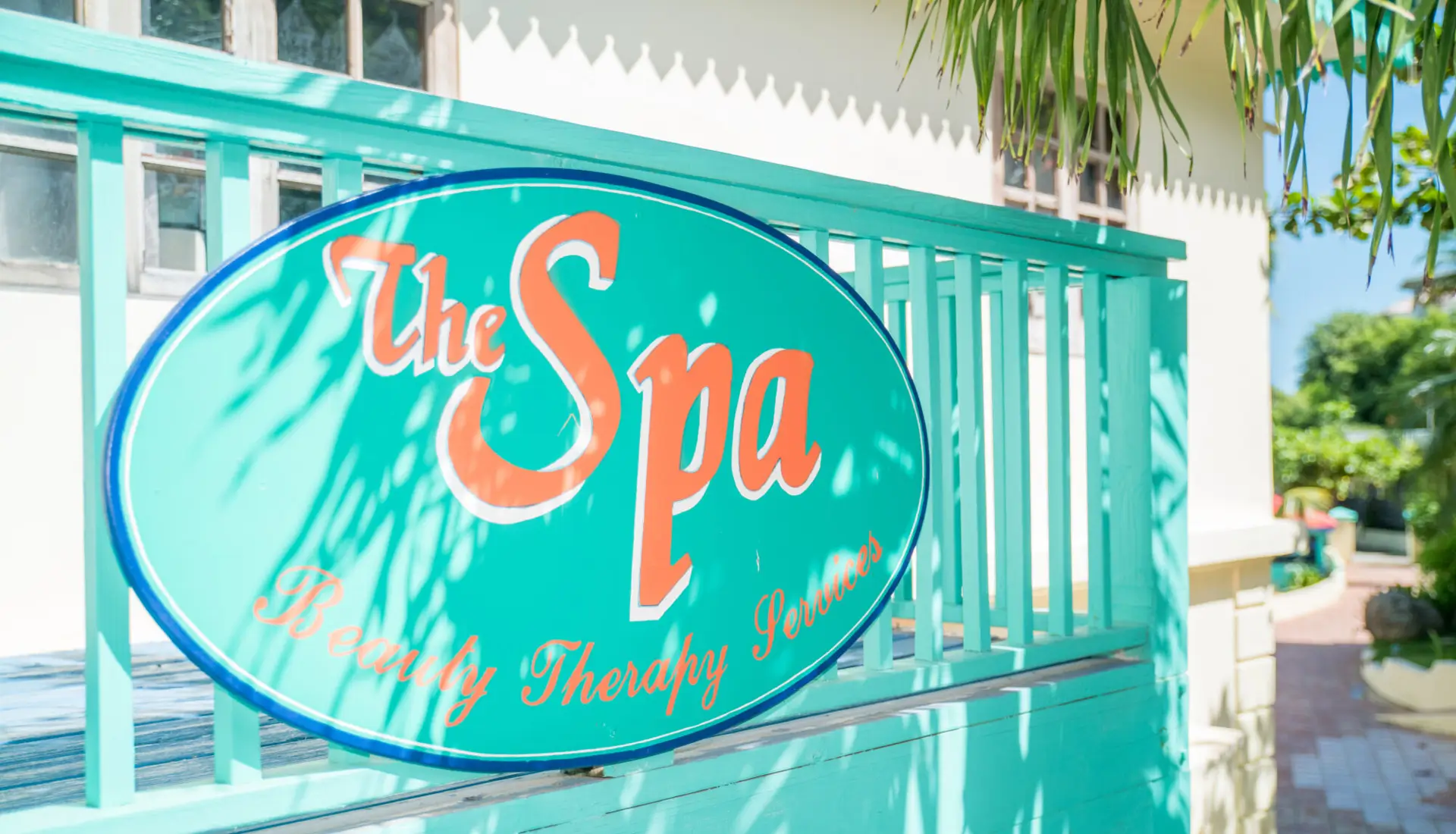 The Spa sign at Leverick Bay, Virgin Gorda BVI