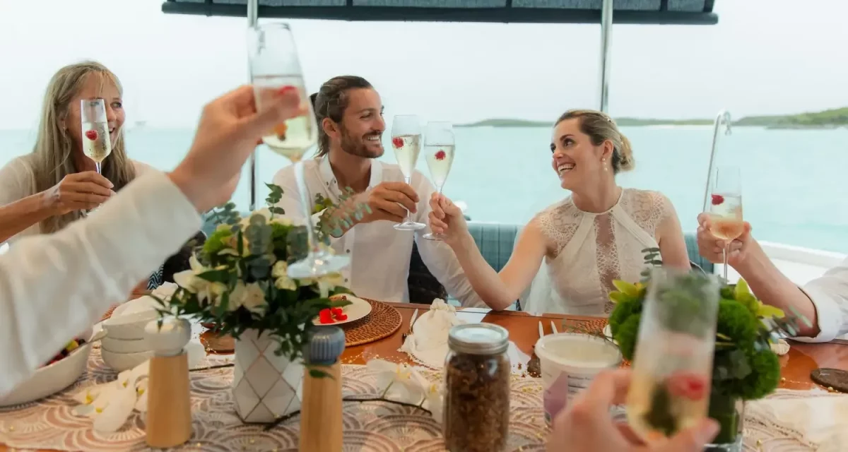 Bahamas wedding on a crewed yacht