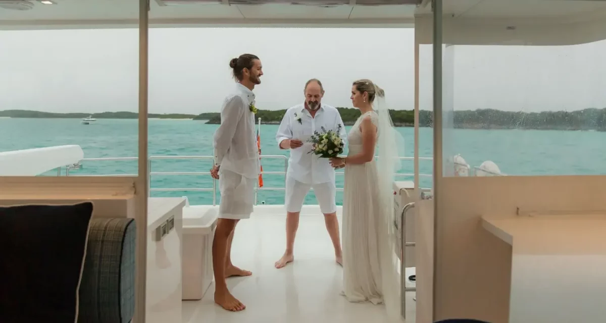 vows on a yacht wedding