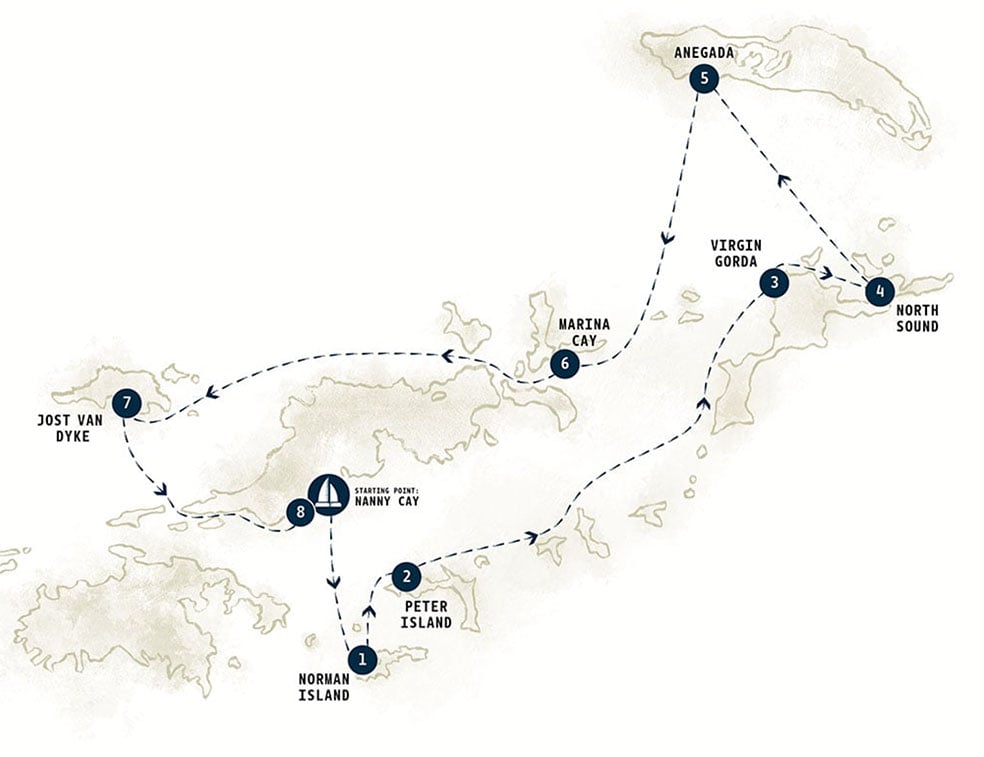 BVI Itinerary Map