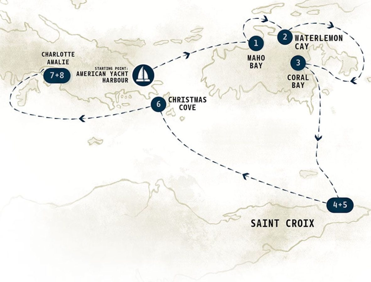USVI Itinerary Map