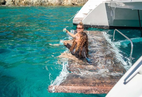 Catamaran_Respite_at_sea_swim_platform